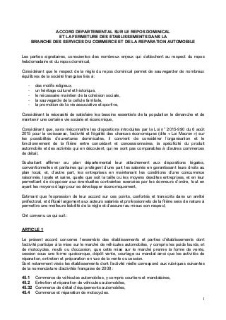 IDCC 1090 Meurthe et moselle accord repos dominical 2017 2019