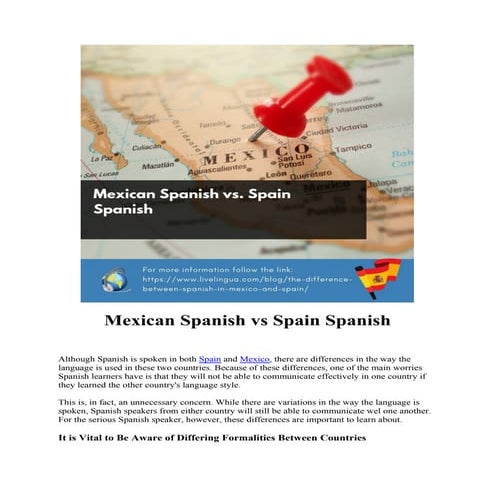 Mexican Spanish vs Spain Spanish