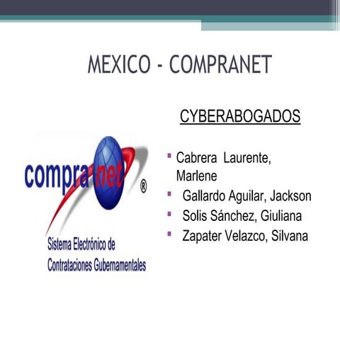 Diapositivas de Mexico-Compranet