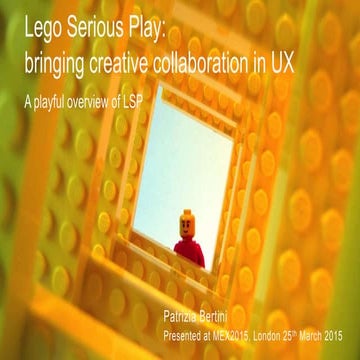 LEGO Serious Play: bringing creative collaboration in UX 