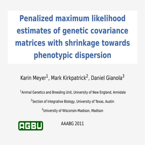   Penalized maximum likelihood  estimates of genetic covariance  matrices wit...