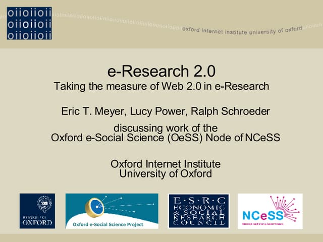 e-Research 2.0: Taking the measure of Web 2.0 in e-Research