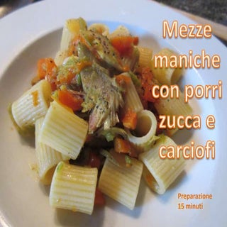 Mezze maniche ai porri zucca e carc...