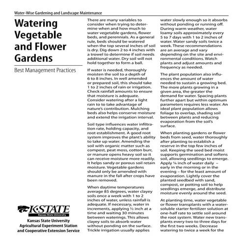 Watering Vegetable and Flower Gardens: Water-Wise Gardening and Landscape Mai...