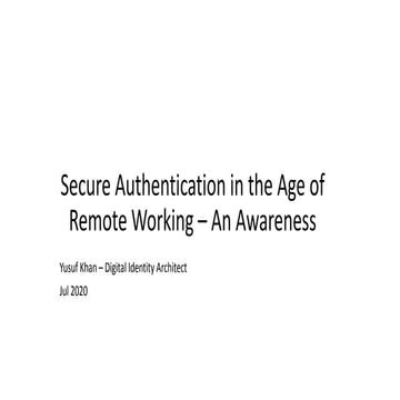 Secure authentication in the age of remote working - MFA