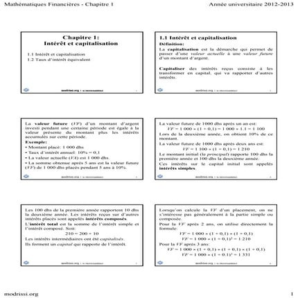 Math financier Chapitre 1