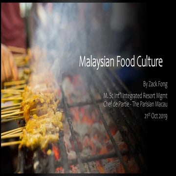 UMAC 2019 | Malaysian Food Culture | PDF