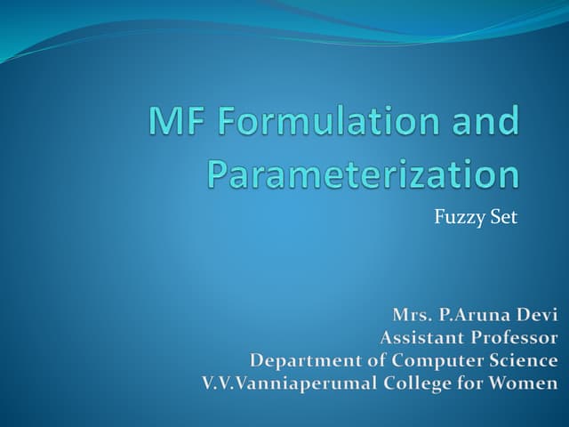Mf formulation and parameterization