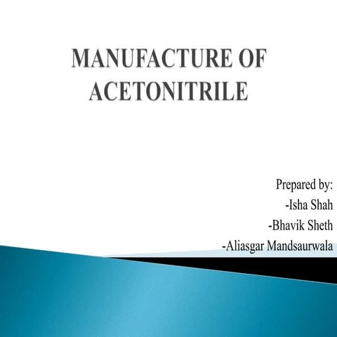 Manufacture of acetonitrile 2015