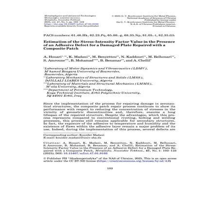 Estimation of the Stress-Intensity Factor Value in the Presence of an Adhesive Defect for a Damaged Plate Repaired with a Composite Patch