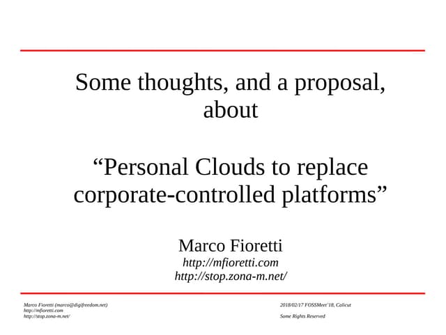 Personal Clouds to replace corporate-controlled platforms