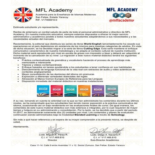 MFL Academy | Categoria Adultos | Cutting Edge
