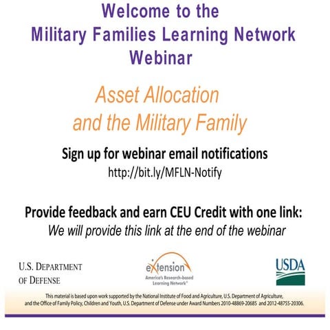 Developing an Asset Allocation Strategy and the Military Family