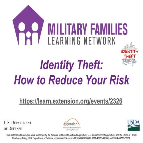 Identity Theft-How to Reduce Your Risk-03-16