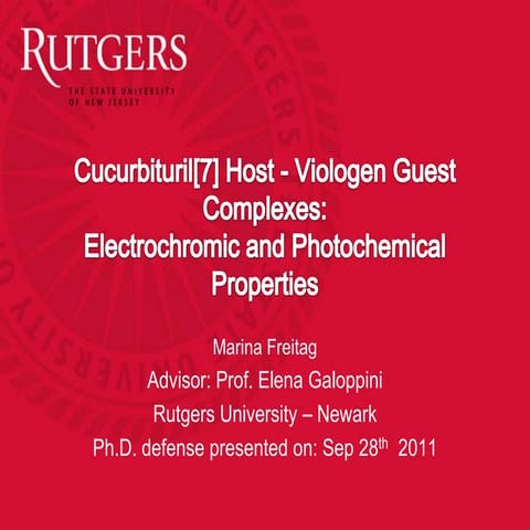 Cucurbituril[7] Host - Viologen Guest Complexes: Electrochromic and Photochem...