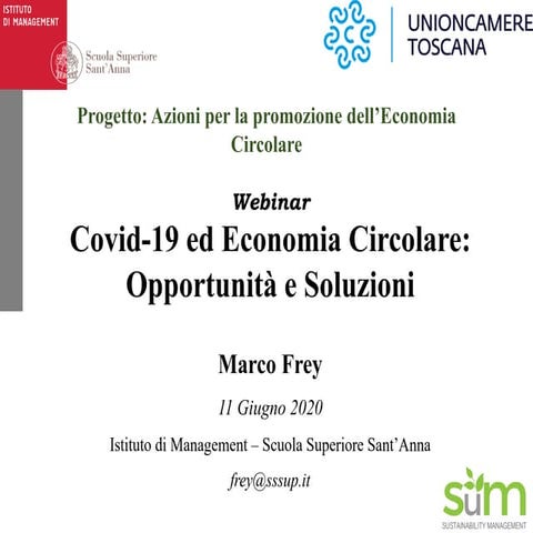 M. Frey - covid19 ed economia circolare opportunità e soluzioni