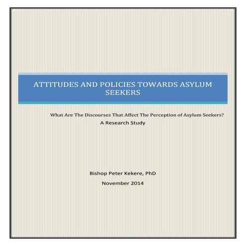 Attitude and policy towards asylum seeker  bishop peter kekere