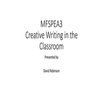 Teaching Creative Writing | PPTX