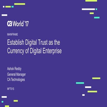 Establish Digital Trust as the Currency of Digital Enterprise