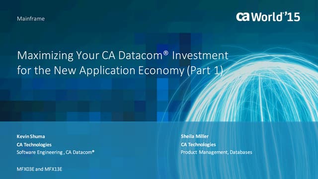 Maximizing Your CA Datacom® Investment for the New Application Economy (Part 1)