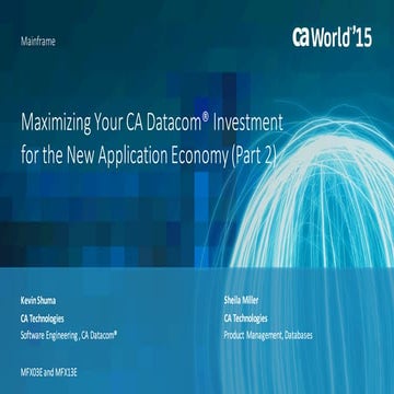 Maximizing Your CA Datacom® Investment for the New Application Economy (Part 2)