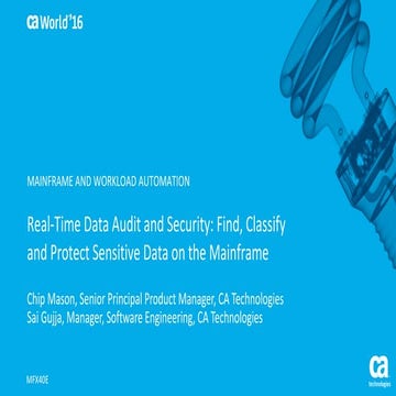 Pre-Con Ed: Real-Time Data Audit and Security: Find, Classify and Protect Sen...