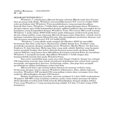 Sejarah Windows7