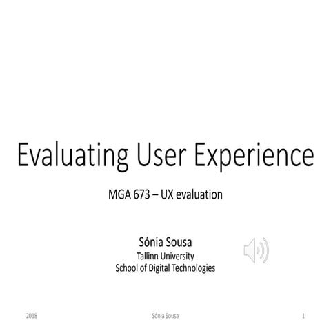 MGA 673 – Evaluating User Experience (part1)