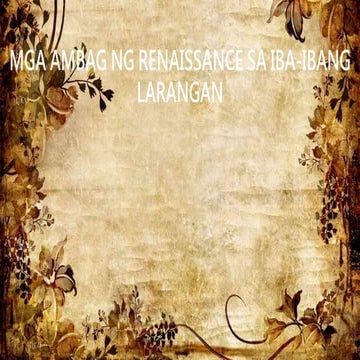 Mga ambag ng renaissance sa ibat ibang paraan