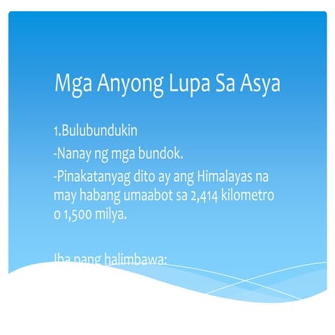 Mga anyong lupa sa asya
