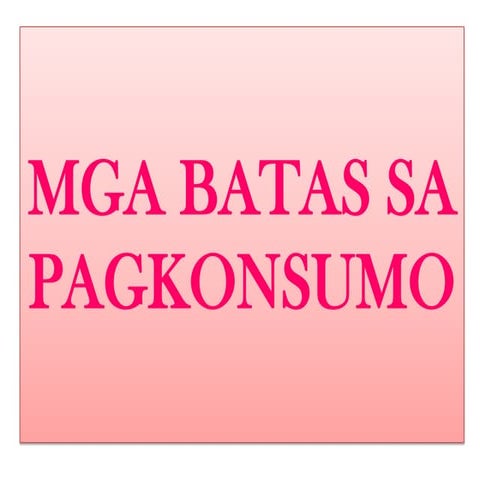 Mga batas sa pagkonsumo
