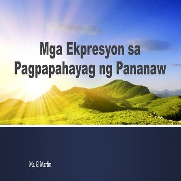 Mga ekpresyon sa pagpapahayag ng pananaw