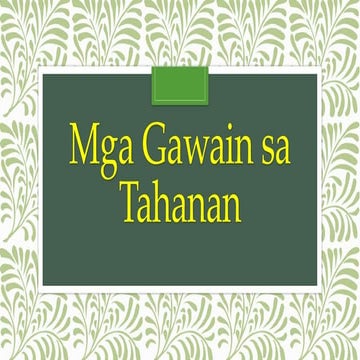 Mga Gawain sa Tahanan