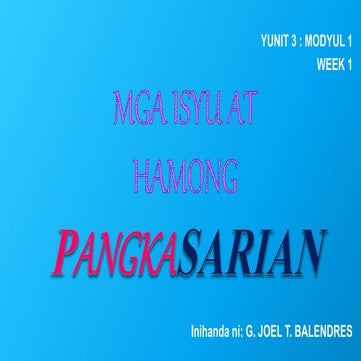 Mga Isyu at Hamong Pangkasarian