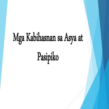 Mga Kabihasnan sa Asya at Pasipiko