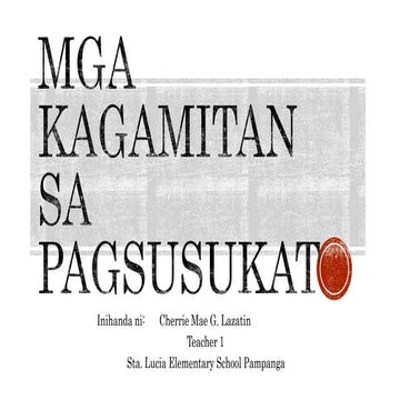 MGA KAGAMITAN SA PAGSUSUSKAT