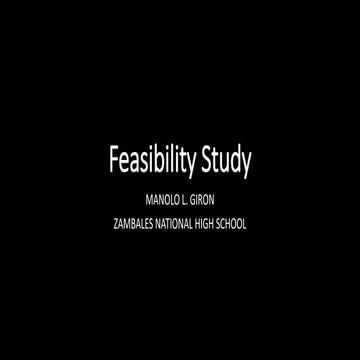 Mga katangian at kalikasan ng feasibility study