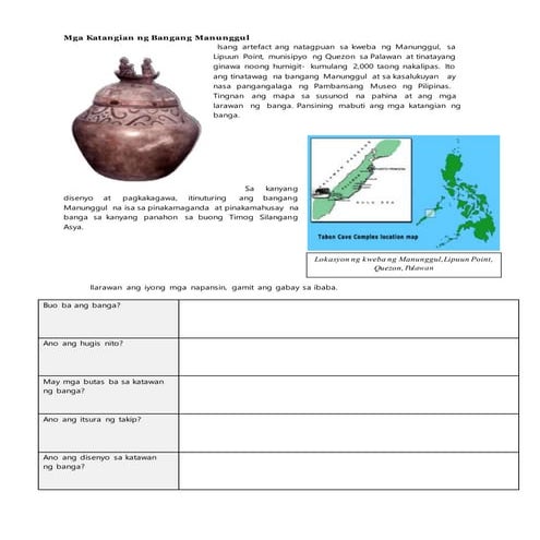 Mga Katangian ng Bangang Manunggul