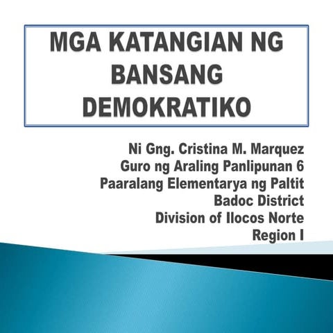 Mga katangian ng bansang demokratiko 