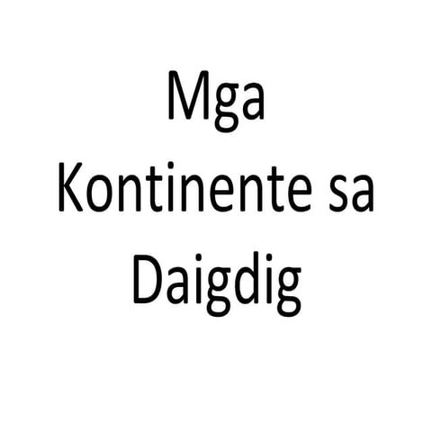 Mga kontinente sa daigdig