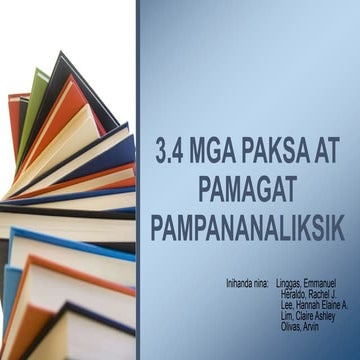 Mga Paksa at Pamagat Pampanitikan