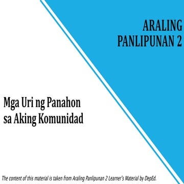 Mga panahon at kalamidad sa aking komunidad