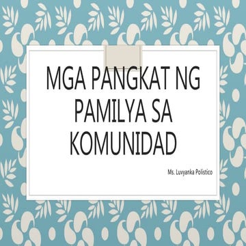Mga pangkat ng pamilya sa komunidad