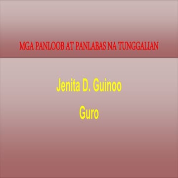 Mga panloob at panlabas na tunggalian