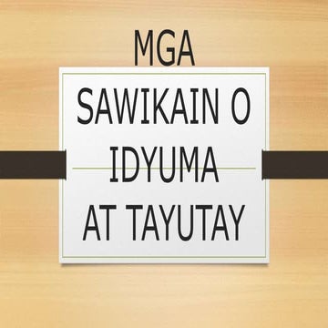 Mga sawikain o idyuma
