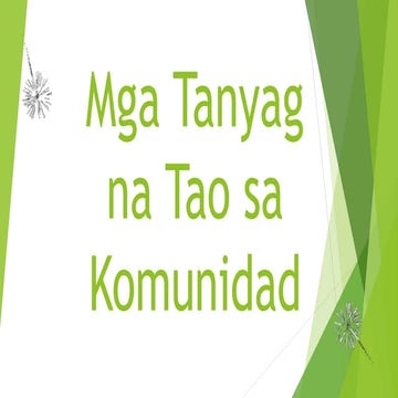 Mga Tanyag na Tao sa Komunidad