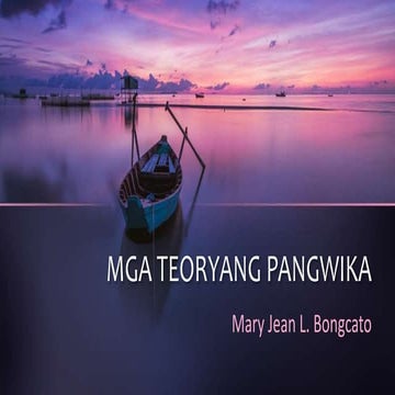 Mga Teoryang Pangwika