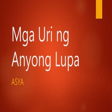 Mga uri ng anyong lupa
