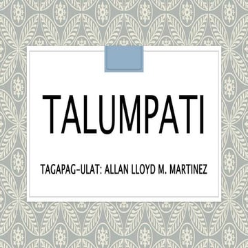 MGA URI NG TALUMPATI