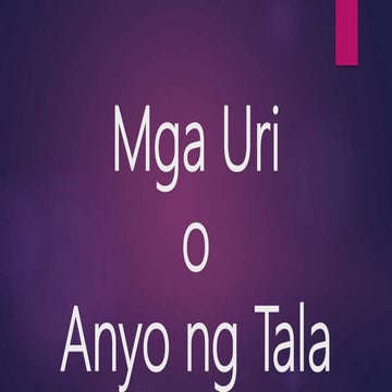 Mga uri o anyo ng tala "filipino 11"